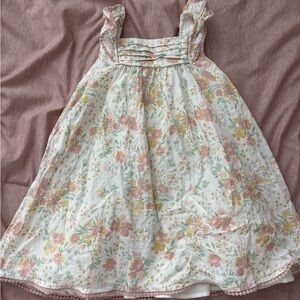 cupcakes & cashmere White Floral Sundress with Pink & Yellow Blooms